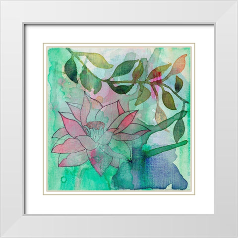 Cool Bloom 2 White Modern Wood Framed Art Print with Double Matting by Evans-Sills, Faith