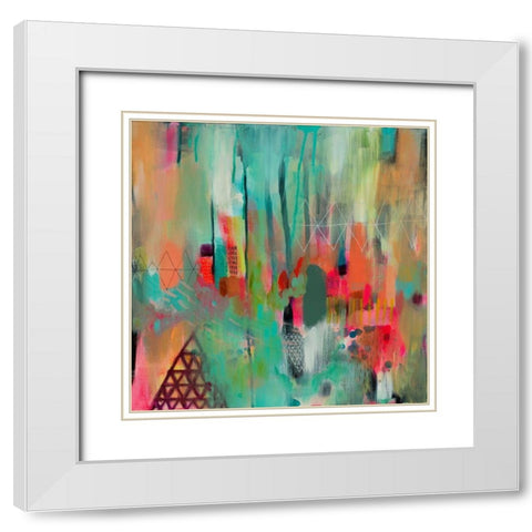 Surge White Modern Wood Framed Art Print with Double Matting by Evans-Sills, Faith