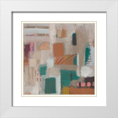 Abstract City 1 White Modern Wood Framed Art Print with Double Matting by Evans-Sills, Faith