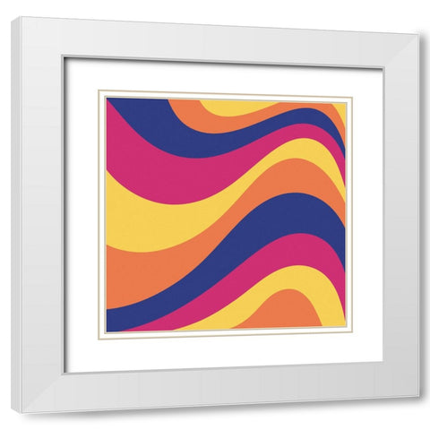 Groovy Waves White Modern Wood Framed Art Print with Double Matting by Buenfil, Andrea