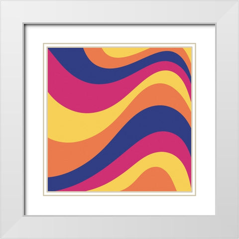 Groovy Waves White Modern Wood Framed Art Print with Double Matting by Buenfil, Andrea