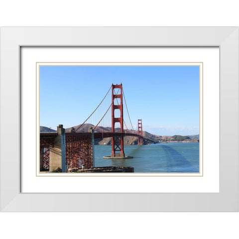 Golden bridge White Modern Wood Framed Art Print with Double Matting by Frances, Stephanie