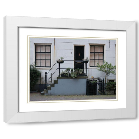 Door Plants Amsterdam White Modern Wood Framed Art Print with Double Matting by Frances, Stephanie