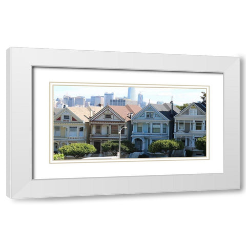 Painted Ladies 1 White Modern Wood Framed Art Print with Double Matting by Frances, Stephanie