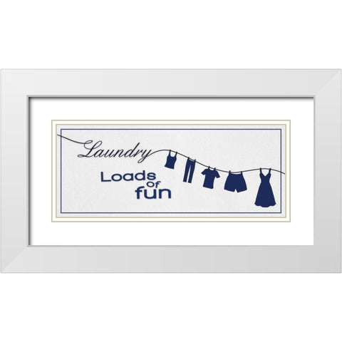 Laundry Fun White Modern Wood Framed Art Print with Double Matting by Gibbons, Lauren