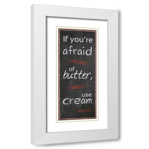 Julia Child White Modern Wood Framed Art Print with Double Matting by Gibbons, Lauren