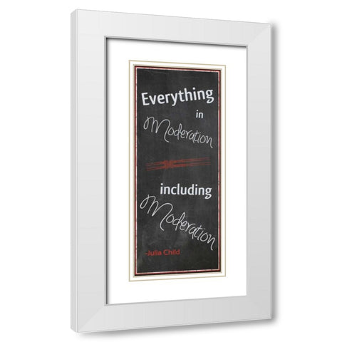 Everything In Moderation White Modern Wood Framed Art Print with Double Matting by Gibbons, Lauren