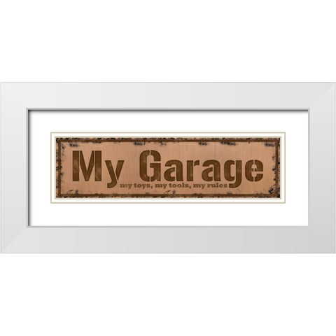 My Garage White Modern Wood Framed Art Print with Double Matting by Gibbons, Lauren