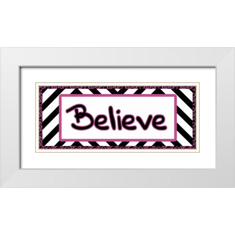 Tween Believe White Modern Wood Framed Art Print with Double Matting by Gibbons, Lauren