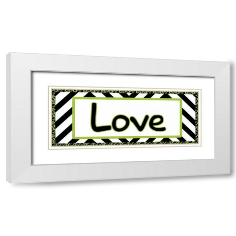 Tween Love Green White Modern Wood Framed Art Print with Double Matting by Gibbons, Lauren