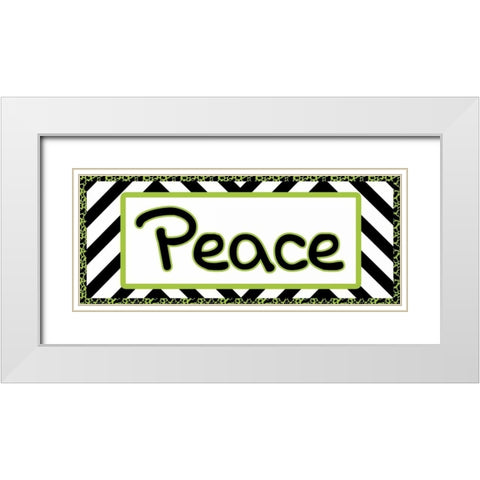 Tween Peace Green White Modern Wood Framed Art Print with Double Matting by Gibbons, Lauren