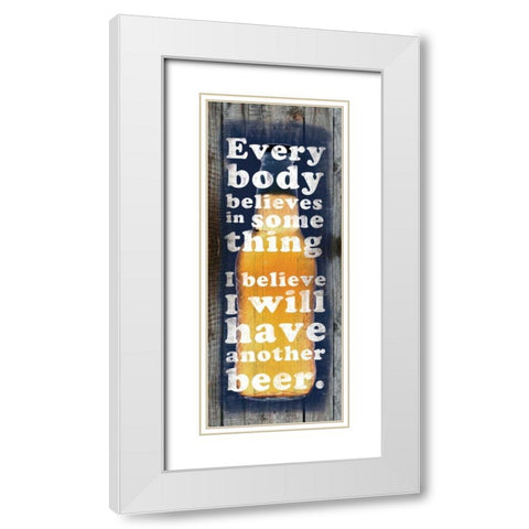 Another Beer White Modern Wood Framed Art Print with Double Matting by Gibbons, Lauren
