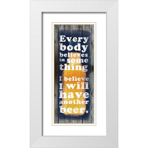 Another Beer White Modern Wood Framed Art Print with Double Matting by Gibbons, Lauren