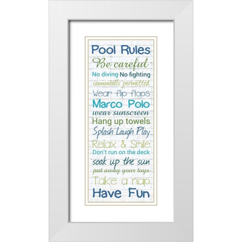 Pool Rules White Wash 3 White Modern Wood Framed Art Print with Double Matting by Gibbons, Lauren