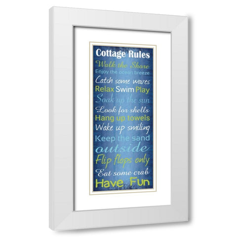Cottage Rules 2 White Modern Wood Framed Art Print with Double Matting by Gibbons, Lauren