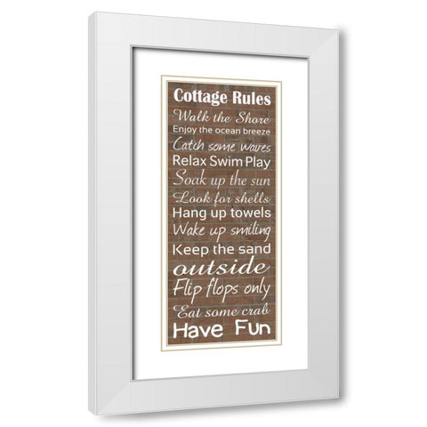 Cottage Rules Brick White Modern Wood Framed Art Print with Double Matting by Gibbons, Lauren