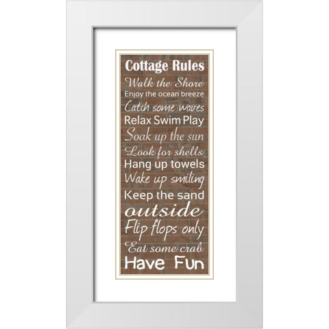 Cottage Rules Brick White Modern Wood Framed Art Print with Double Matting by Gibbons, Lauren
