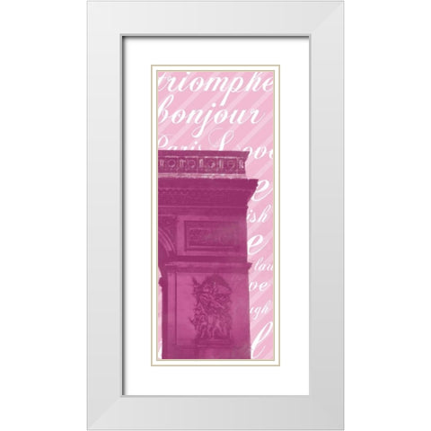 Pink Triomphe 3 White Modern Wood Framed Art Print with Double Matting by Gibbons, Lauren