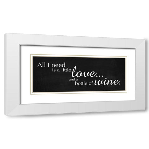 Love and Wine White Modern Wood Framed Art Print with Double Matting by Gibbons, Lauren