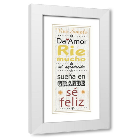 Spanish Live White Modern Wood Framed Art Print with Double Matting by Gibbons, Lauren