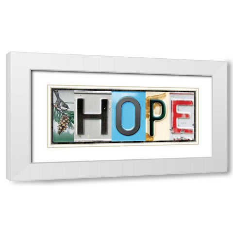 Hope License White Modern Wood Framed Art Print with Double Matting by Gibbons, Lauren