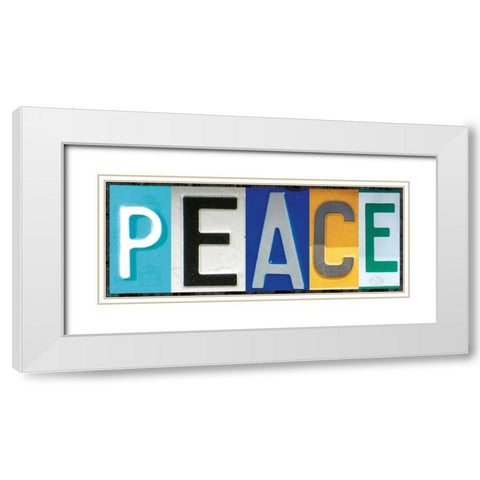 Peace License White Modern Wood Framed Art Print with Double Matting by Gibbons, Lauren