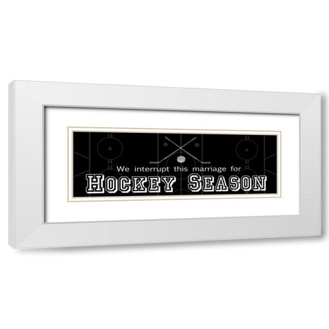 Man Cave Hockey White Modern Wood Framed Art Print with Double Matting by Gibbons, Lauren