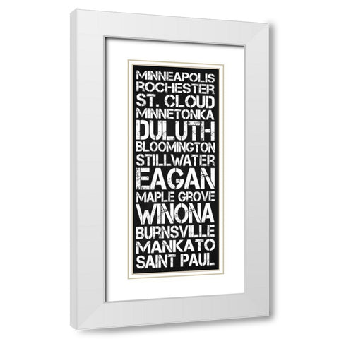 Minnesota White Modern Wood Framed Art Print with Double Matting by Gibbons, Lauren