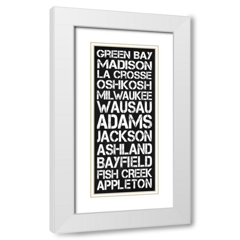 Wisconsin White Modern Wood Framed Art Print with Double Matting by Gibbons, Lauren