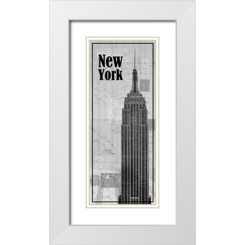 NY White Modern Wood Framed Art Print with Double Matting by Gibbons, Lauren