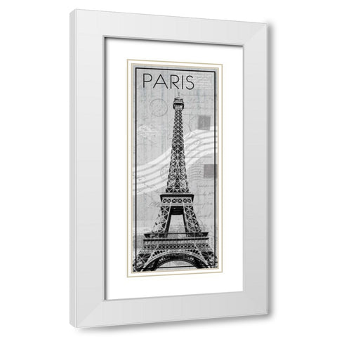 Paris White Modern Wood Framed Art Print with Double Matting by Gibbons, Lauren