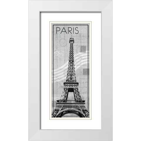 Paris White Modern Wood Framed Art Print with Double Matting by Gibbons, Lauren