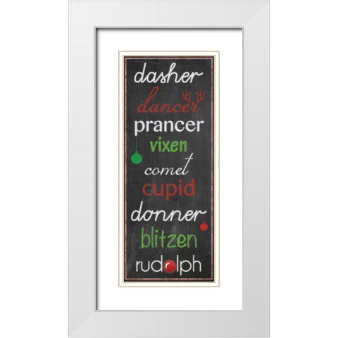 Reindeer Name Game White Modern Wood Framed Art Print with Double Matting by Gibbons, Lauren