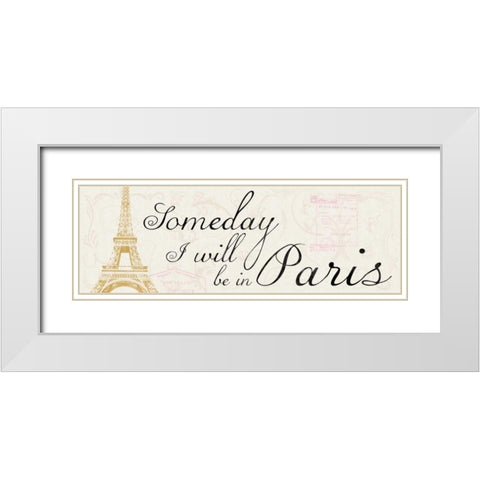 Be in Paris White Modern Wood Framed Art Print with Double Matting by Gibbons, Lauren