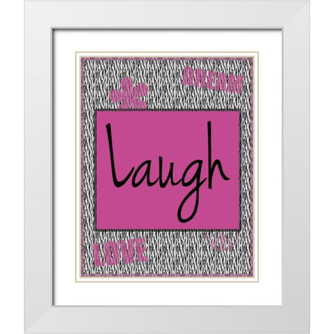 Laugh White Modern Wood Framed Art Print with Double Matting by Gibbons, Lauren