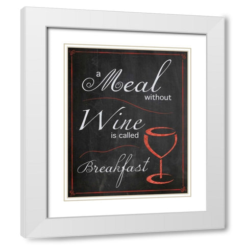 Without Wine White Modern Wood Framed Art Print with Double Matting by Gibbons, Lauren