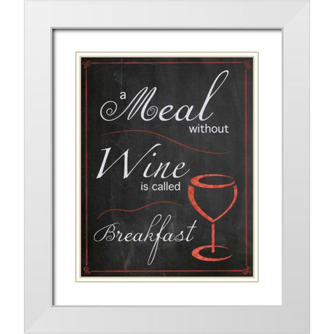 Without Wine White Modern Wood Framed Art Print with Double Matting by Gibbons, Lauren