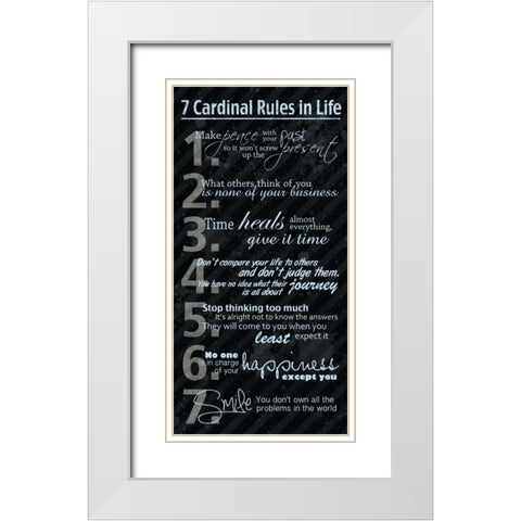 7 Rules Blue White Modern Wood Framed Art Print with Double Matting by Gibbons, Lauren