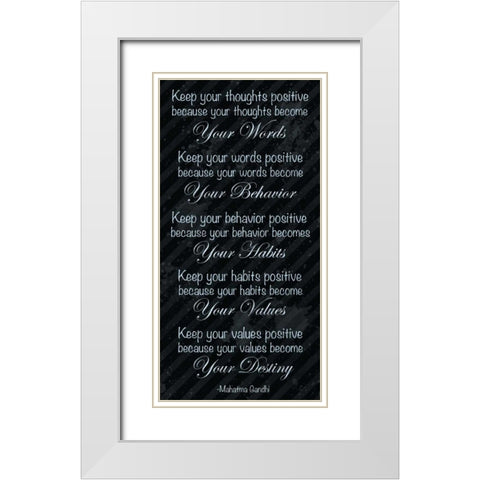 Gandhi Blue White Modern Wood Framed Art Print with Double Matting by Gibbons, Lauren