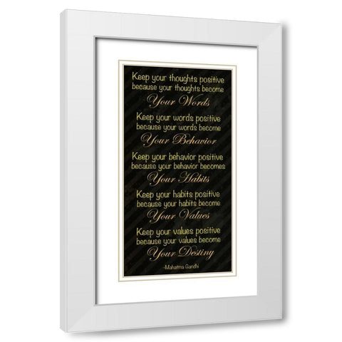 Gandhi White Modern Wood Framed Art Print with Double Matting by Gibbons, Lauren