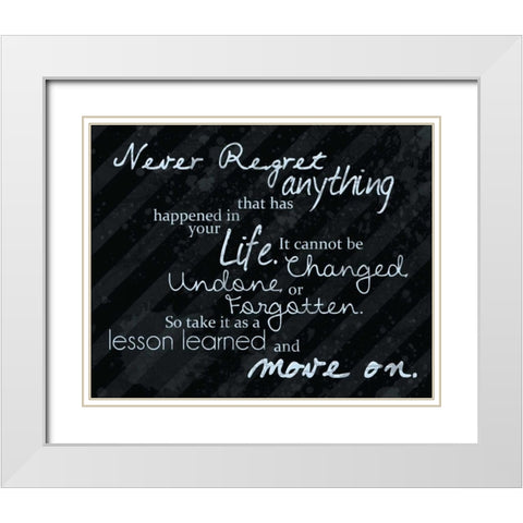 Never Regret Blue White Modern Wood Framed Art Print with Double Matting by Gibbons, Lauren