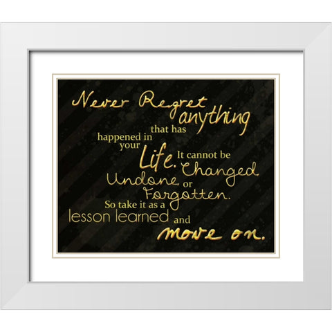 Never Regret White Modern Wood Framed Art Print with Double Matting by Gibbons, Lauren