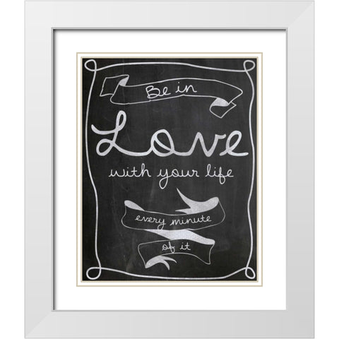Love Life White Modern Wood Framed Art Print with Double Matting by Gibbons, Lauren