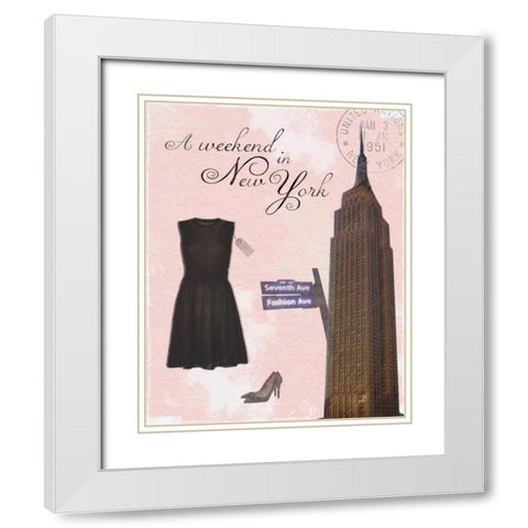 Weekend NY White Modern Wood Framed Art Print with Double Matting by Gibbons, Lauren