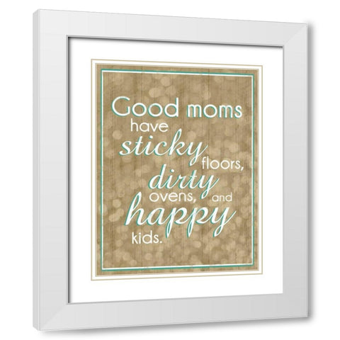 Good Moms Bubbles White Modern Wood Framed Art Print with Double Matting by Gibbons, Lauren