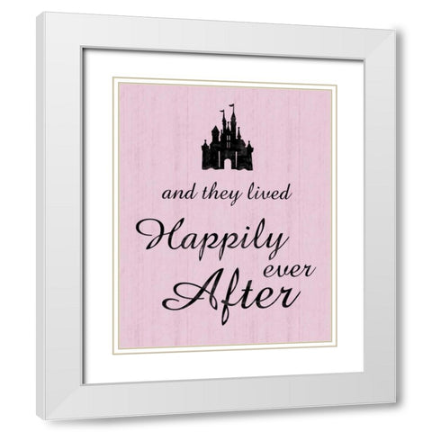 Happily White Modern Wood Framed Art Print with Double Matting by Gibbons, Lauren