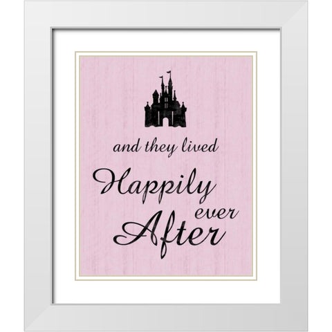 Happily White Modern Wood Framed Art Print with Double Matting by Gibbons, Lauren