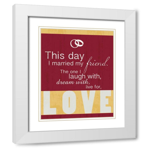 Wedding Red White Modern Wood Framed Art Print with Double Matting by Gibbons, Lauren