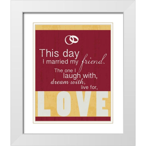 Wedding Red White Modern Wood Framed Art Print with Double Matting by Gibbons, Lauren