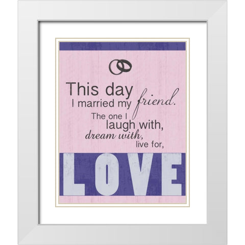 Wedding Pink White Modern Wood Framed Art Print with Double Matting by Gibbons, Lauren